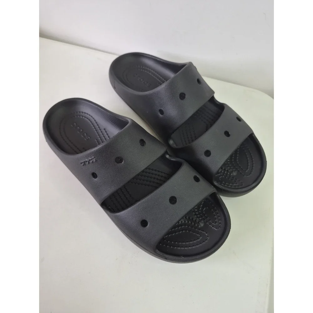 Crocs Black Slides Iconic Comfort Slip On Sandals Men 8 Women 10
